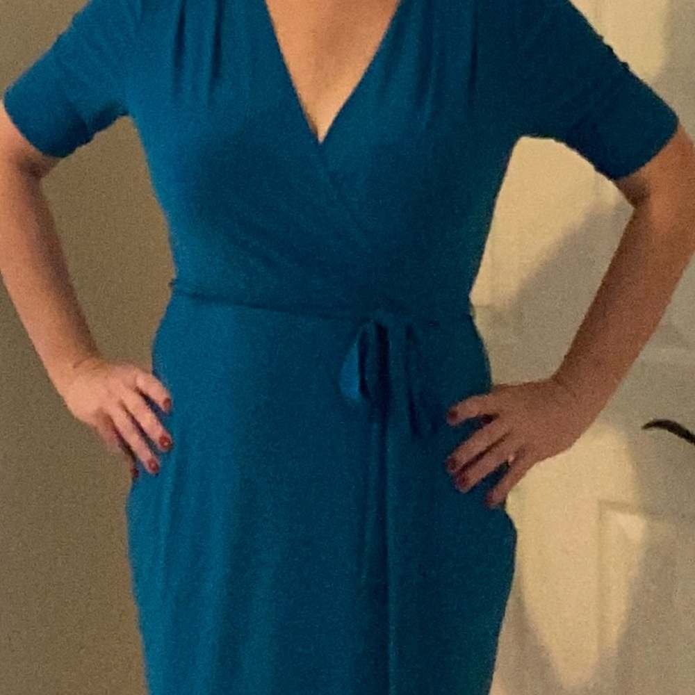 White House black market. Blue dress.